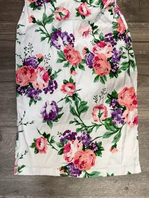 Belle Poque Floral Cutout Bodycon Midi Dress Multicolor Size 2 thumbnail 5