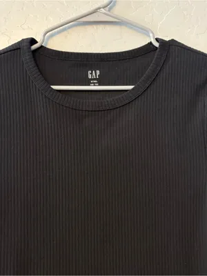 Gap black short sleeve rib tee size medium tall thumbnail 7