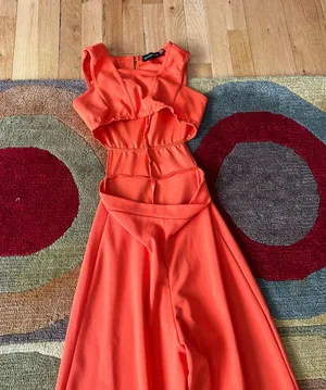 PrettyLittleThing Orange Cutout Sleeveless Pants Jumpsuit One Piece Size 0 thumbnail 2