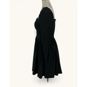Reformation Johnny Mini Dress Womens 6 Black Square Neck Lace Up Cotton NWT thumbnail 10