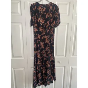 A New Day Womens Medium Black Brown Floral Maxi Dress Dark Cottage Babydoll V‎ thumbnail 5
