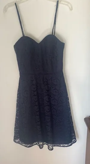Wtoo Watters Navy Lace Sweetheart Spaghetti Strap Dress Size 4 thumbnail 1