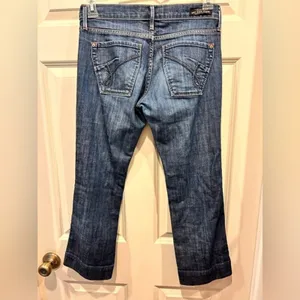 James Jeans Dry Aged Denim Women 27 Dark‎ Wash Bootcut Kick Crop Made in USAUSA thumbnail 6