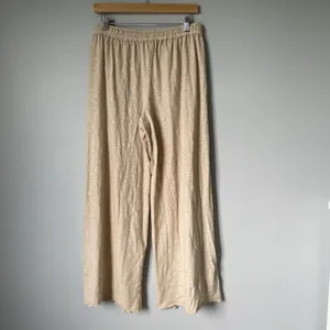 Aerie Wide Leg Relaxed Fit Lounge Sweatpants High-Waist Tan Beige Womens Medium thumbnail 2
