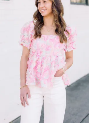 Pink Flower Top Multiple thumbnail 1