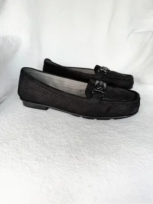 Aerosoles Women's Black Faux Leather Slip-On Loafer Flats 9.5 Square Toe thumbnail 8