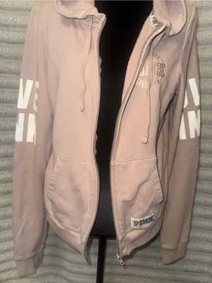 Victoria’s Secret PINK Y2K Light Pink Zip Hoodie L Fits S thumbnail 4