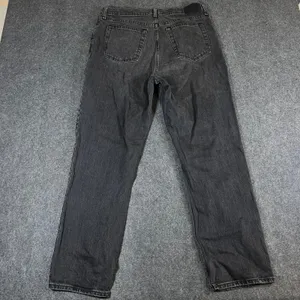 Abercrombie & Fitch 90s Straight Ultra High Rise Jeans Washed Black 33 16R thumbnail 2