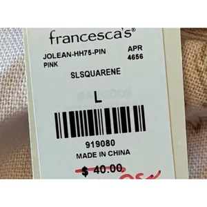francesca's $40 NWT Light Pink Floral Square Neck Cropped Boxy Tank Top thumbnail 3