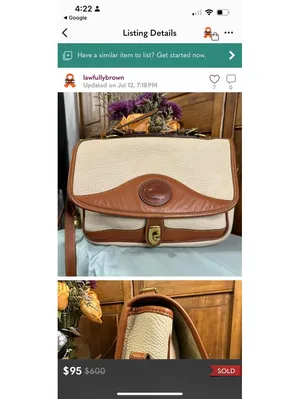 Vintage Dooney & Bourke leather messenger bag purse USA thumbnail 8