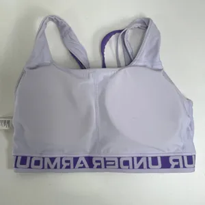 Under Armour Large Sports Bra Crossback Mid-Impact Purple 1390377 Gym Workout thumbnail 4