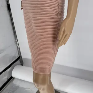 Calvin Klein‎ Womens Pink Ribbed Mesh V-Neck Cocktail Bandage Dress Size 2 thumbnail 15