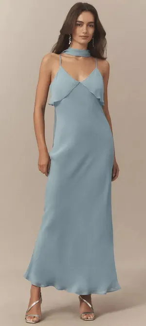 Anthropologie Scarf Detail Slip Maxi Dress thumbnail 1