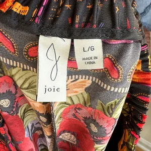 Joie Floral and Sun Graphic Silky Culotte Pants, Multicolored, Size Large thumbnail 11
