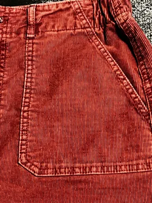 Womens sz8 American Eagle super stretch burgundy corduroy mini skirt thumbnail 3