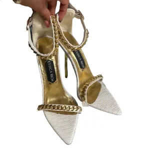 JESSICA RICH Monaco Chain Leather Heels Stilettos thumbnail 6