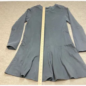 Monrow Womens Blue Grey Cotton French Terry Long Sleeve Drop‎ Waist Dress Sz L thumbnail 7