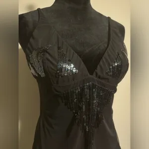 Victoria's Secret EUC Body by Victoria Sequin Black tank size large thumbnail 2