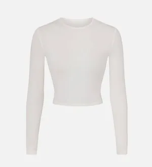 SKIMS New Vintage Crop Long Sleeve T-Shirt Marble - Small NWT thumbnail 1