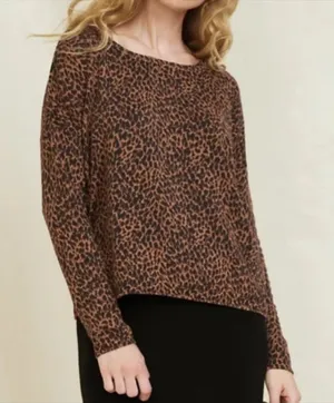 Garnet Hill Silk Cotton Animal Print Lightweight Knit Sweater Size S thumbnail 1