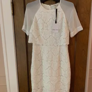 Reiss White Rosette Printed Calla Dress NWT thumbnail 5