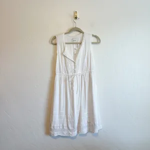 Reformation | Lonnie Embroidered Lace Cotton Blend Midi Dress in White | Size 0 thumbnail 6