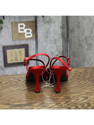A New Day Womens Rosemary Heels Satin Strappy 94646859 Red 9M thumbnail 4