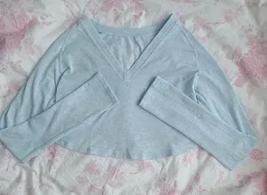 Free People Movement Too Good Layer Tee Long Sleeve Blue Heather Glow Size XS/S thumbnail 1