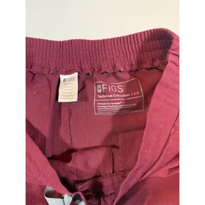FIGS Technical Collection Women's Scrub Pants Drawstring Maroon Pockets thumbnail 3