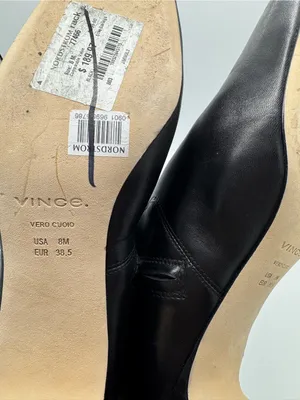 Vince Black Leather Hailey Ankle Bootie Boot square toe minimalist modern size 8 thumbnail 4