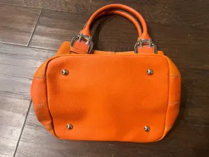 Tignanello Vibrant Orange Pebbled Leather Bag thumbnail 5