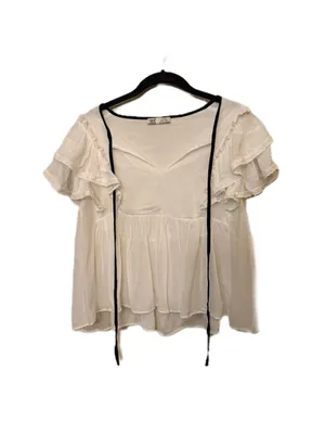 Zara White Ruffle Sleeves Bohemian Blouse thumbnail 2