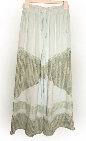 POL Mint Green Crochet Panel Maxi Skirt thumbnail 1