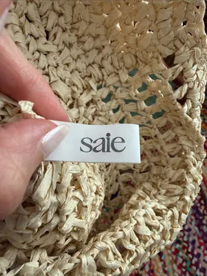 Saie Raffia Tote Beach Market Bag thumbnail 3