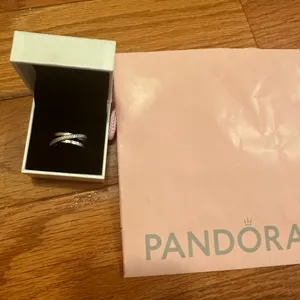 PANDORA 925 Silver Crossover Pavé Triple Band Ring thumbnail 1