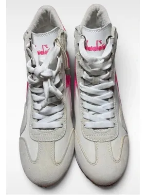 Women's Diadora Wedge Retro Sneakers White and Pink Size 7.5 thumbnail 6