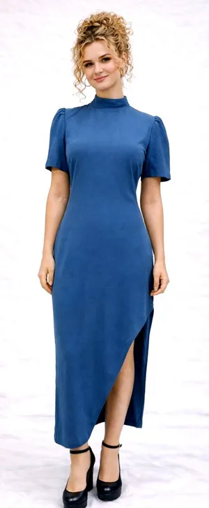 Alexia Admor Dixie Mockneck Maxi Sheath Dress in Denim Blue 4 thumbnail 1