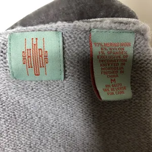 HWR Anthropologie grey high collar merino wool velvet button up sweater cardigan thumbnail 7