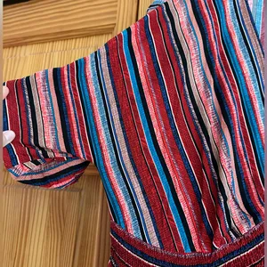 BloomChic Striped Contrast Dolman Sleeve Shirred Pocket Maxi Dress size 12 nwt thumbnail 9