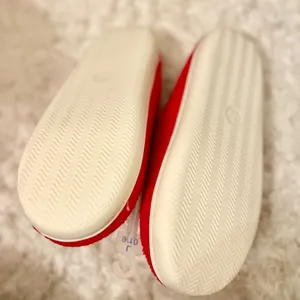 Red Holiday Fa La La Sherpa‎ Lined Slippers Women's Size L thumbnail 3