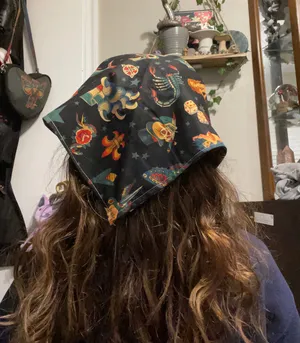 traditional print bandana Black thumbnail 1