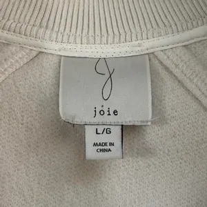 Joie Cream Textured‎ Full Zip Bomber Jacket Off White Luxury Knit Coat Large NWT thumbnail 3