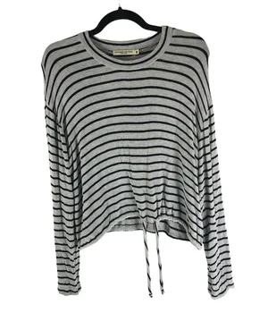 Chance or Fate Womens Striped Long Sleeve Top With Drawstring Hem Size M thumbnail 1