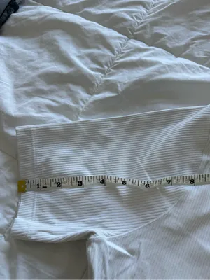Nike Women’s Zenvy Cropped White Ribbed Top Medium Form Fitting Dri-Fit thumbnail 14