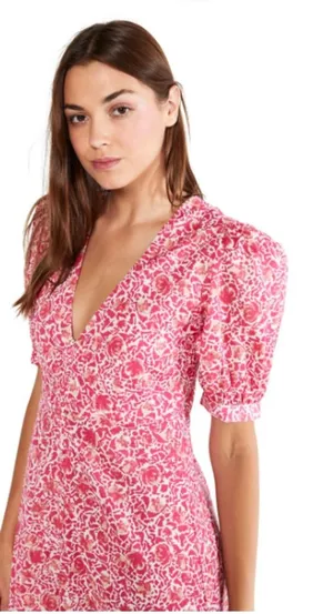 MISA LOS ANGELES‎ Betsee Midi Dress Floral Button Down Cotton Dress Size XS thumbnail 1