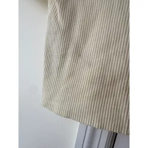 Zara Ribbed Short Sleeve Cardigan Cream VNeck Button Front Crop Top Small thumbnail 3