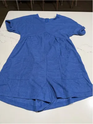 NEW Soft Casual Short Sleeve V Neck Zipper Short Romper M thumbnail 4