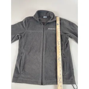 Columbia Gray Full Zip Fleece Jacket White Logo Size S Outdoor Style Gorpcore thumbnail 3