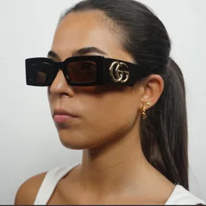 Gucci Brown Tortoiseshell Rectangle Sunglasses GG1425S 002 thumbnail 1