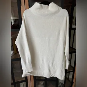 Free People mock neck sweater ribbed Ottoman Slouchy Tunic ecru loose parke thumbnail 4